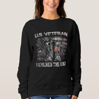 Us Veteran I Walked The Walk Fighting Boots Dogtag Sweatshirt