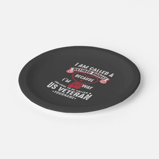 US Veteran Spaß Remüder Soldier Pappteller (Schrägansicht)