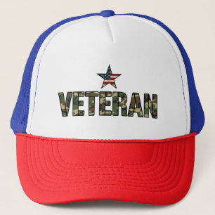 US-Veteran Tarnmuster-Text  Truckerkappe