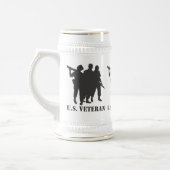 US VETERANEN-BIER STEIN BIERGLAS (Links)