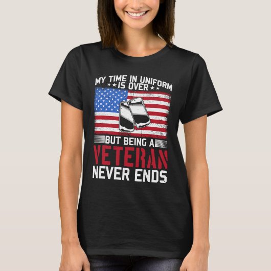 US Veteranen Day My Time in Uniform ist vorbei T-Shirt (Vorderseite)