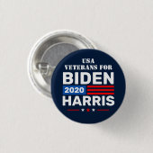 US-Veteranen für Biden Harris 2020 Wahl Button (Vorne & Hinten)