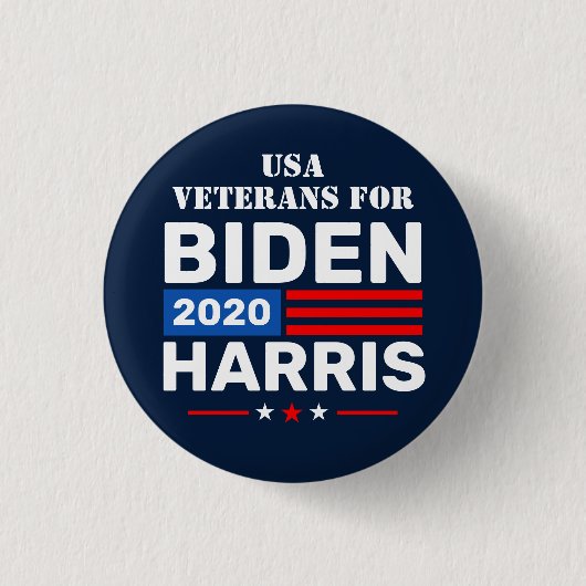 US-Veteranen für Biden Harris 2020 Wahl Button (Vorderseite)