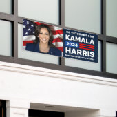 US-Veteranen für Kamala Harris Foto Banner 2024 (Äußeres Gebäude)
