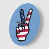 US Victory Sign Große Wanduhr (Winkel)