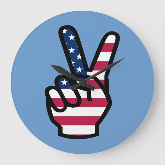 US Victory Sign Große Wanduhr (Vorderseite)