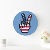 US Victory Sign Große Wanduhr (Zuhause)