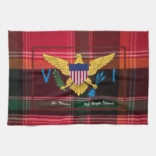 US-Virgin-Inseln-Flagge St. Thomas USVI Madras Geschirrtuch