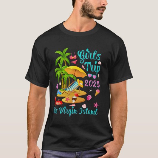 US Virgin Island Summer Vacation Girls Trip 2025 T-Shirt (Vorderseite)
