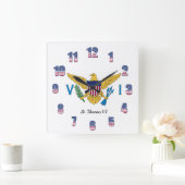 US Virgin Islands Flag Quadratische Wanduhr (Zuhause)