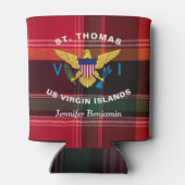US Virgin Islands Flag St. Thomas USVI Madras Dosenkühler (Rückseite)