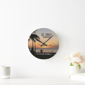 US Virgin Islands St. Cross Usvi Tropical Sunset Runde Wanduhr (Zuhause)