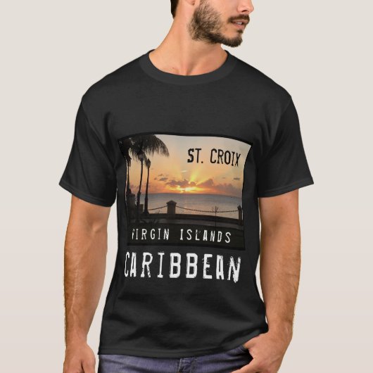 US Virgin Islands St. Cross Usvi Tropical Sunset T-Shirt (Vorderseite)