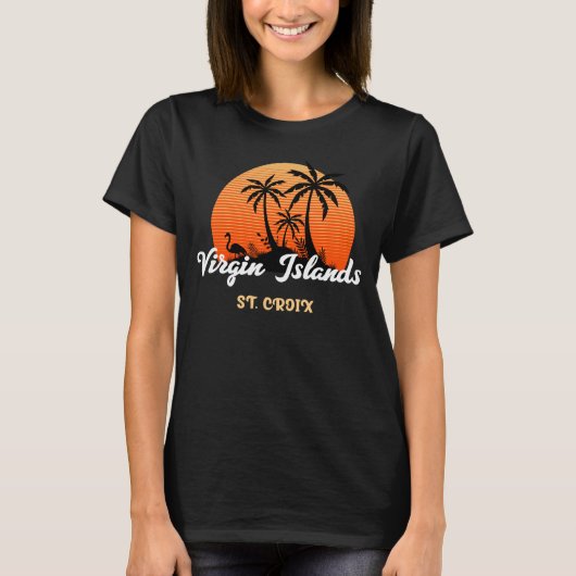 US Virgin Islands St. Cross Usvi Tropical Sunset T-Shirt (Vorderseite)