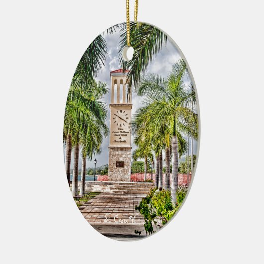 US Virgin Islands St. Kreuz USVI Clock Tower Keramik Ornament (Links)