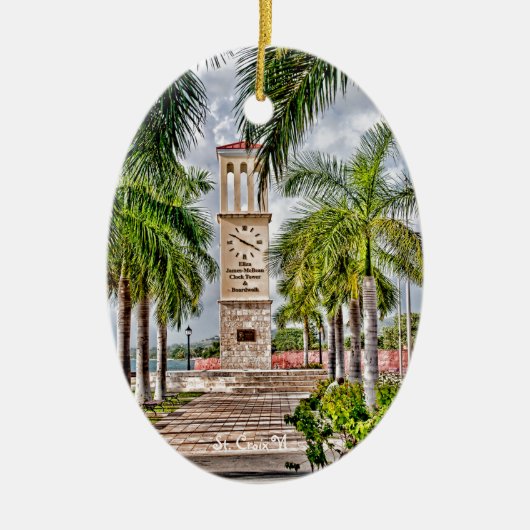 US Virgin Islands St. Kreuz USVI Clock Tower Keramik Ornament (Vorne)