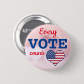 US-Wahlen Jede Abstimmung zählt Button Button (Vorne & Hinten)