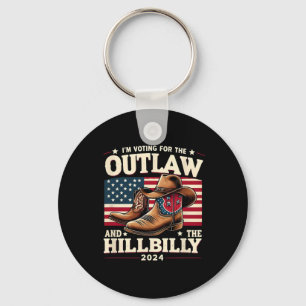 US-Wahltag Outlaw Hillbilly 2024 Cowboy Shoes Schlüsselanhänger
