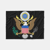 US-Wappenschuss auf schwarzem FBCENT Fleecedecke (Vorderseite (Horizontal))