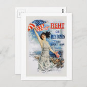 US War Bonds Fight Buy Third Liberty Loan WWI Postkarte (Vorne/Hinten)