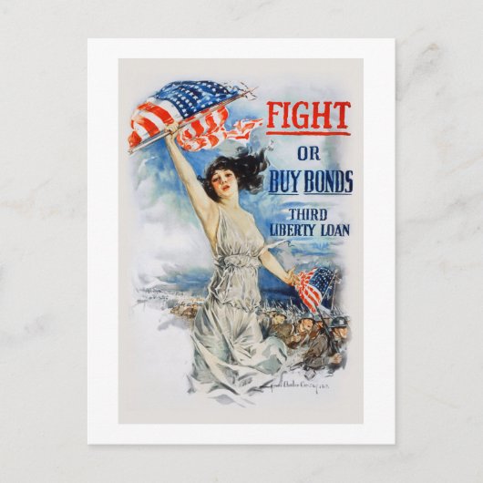 US War Bonds Fight Buy Third Liberty Loan WWI Postkarte (Vorderseite)
