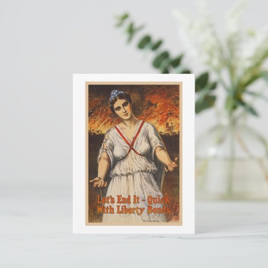 US War Bonds Let's End It Quick WWI Propaanda Postkarte (Stehend Vorderseite)