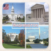 US Washington - Hauptstadt - Oberster Gerichtshof Rechteckiger Pappuntersetzer (Vorderseite)