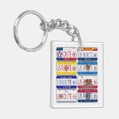 US-WEG 66 aller 8 Staats-Eitelkeits-Teller Schlüsselanhänger (Vorderseite links)