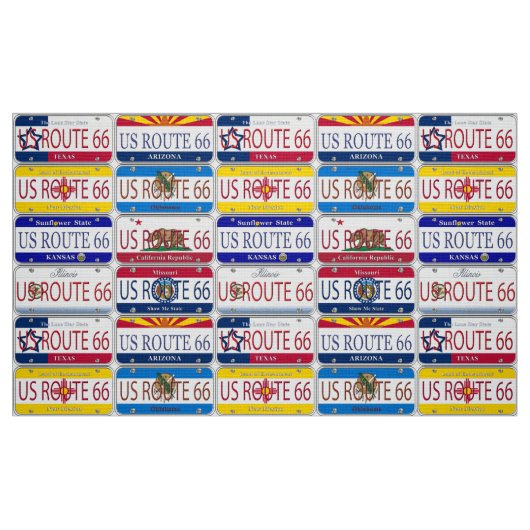 US-WEG 66 aller 8 Staats-Eitelkeits-Teller Stoff (Fat Quarter (45,7 x 55,9 cm))
