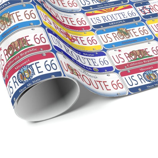 US-WEG 66 Lizenz-Teller Geschenkpapier (Rolleneckpunkt)