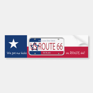 US-WEG 66 TEXAS AUTOAUFKLEBER