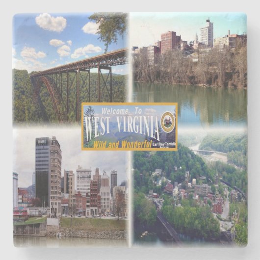 US West Virginia - New River Gorge Bridge - Steinuntersetzer (Vorderseite)