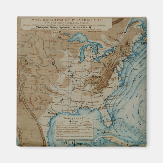 US-Wetterkarte Magnet (Vorne)