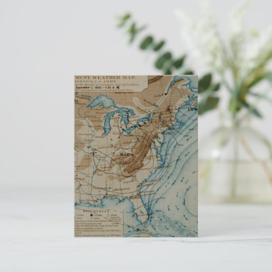 US-Wetterkarte Postkarte (Stehend Vorderseite)