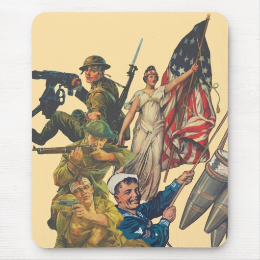 US WW1 propaganda poster mash-up Mousepad (Vorne)