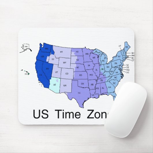 US-Zeit-Zonen Mousepad (Mit Mouse)