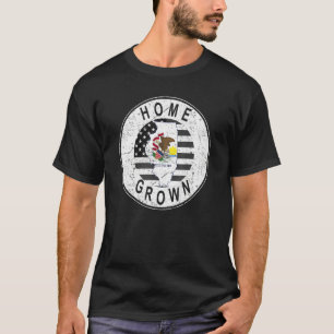 US-Zuhause Grown Illinois, US-Staatsflagge T-Shirt