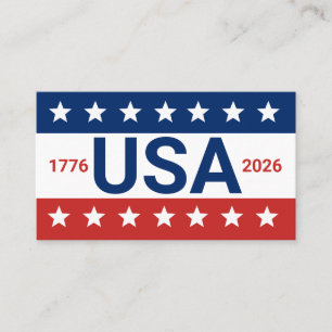 USA 1776 2026 250. Jahrestag Rot Weiß Blau Visitenkarte