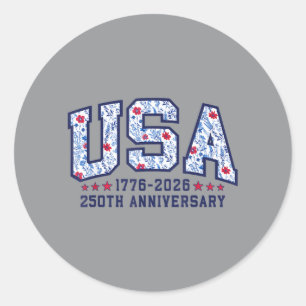 USA 1776-2026 250. Jubiläum 4. Juli Runder Aufkleber