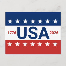 USA 1776 2026 250 Jubiläum Red White Blue Postkarte