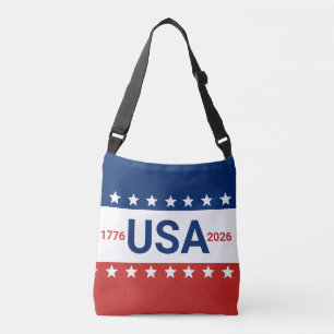 USA 1776 2026 250 Jubiläum Red White Blue Tragetaschen Mit Langen Trägern