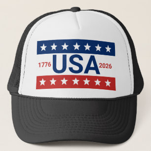 USA 1776-2026 250. Jubiläum Rot Weiß Blau Truckerkappe