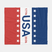 USA 1776 2026 250th Anniversary Red White Blue Fleecedecke (Vorderseite (Horizontal))