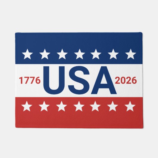 USA 1776 2026 250th Anniversary Red White Blue Fußmatte (Vorderseite)