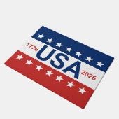 USA 1776 2026 250th Anniversary Red White Blue Fußmatte (Schrägansicht)