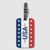 USA 1776 2026 250th Anniversary Red White Blue Gepäckanhänger (Vorderseite Vertikal)
