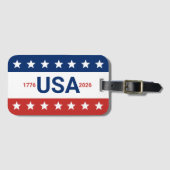 USA 1776 2026 250th Anniversary Red White Blue Gepäckanhänger (Vorderseite (Horizontal))