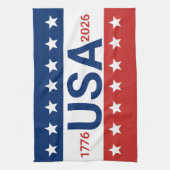 USA 1776 2026 250th Anniversary Red White Blue Geschirrtuch (Vertikal)