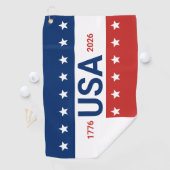 USA 1776 2026 250th Anniversary Red White Blue Golfhandtuch (Insitu)