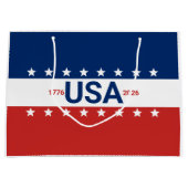 USA 1776 2026 250th Anniversary Red White Blue Große Geschenktüte (Vorderseite)